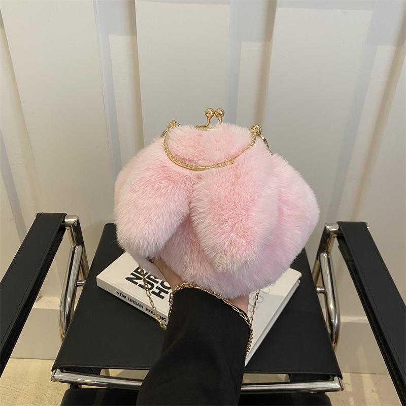 Popular Popular Plush Bag Women'S Autumn And Winter Texture Women'S Portable Plush Bag Chain Messenger Bag