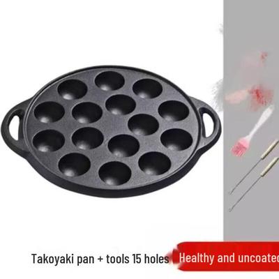 ZISIZ 15-Loch Gusseisen Takoyaki Pfanne mit Werkzeugen