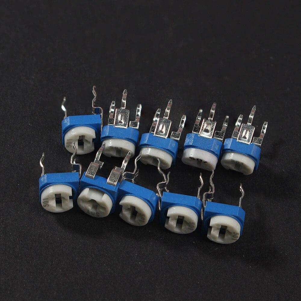 100PCS/Lot RM065 Trimming Potentiometer Kit 500R 1K 2K 5K 10K 20K 50K 100K 200K 1M Variable Resistor 10k Potentiometer Electronic Component