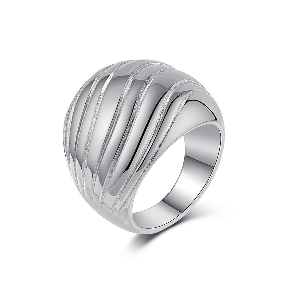 Large Glossy French Titanium Steel Ring for Women s Personality Exaggerated High-end Sense Versatile Stainless Steel Hand Jewelry 6#
