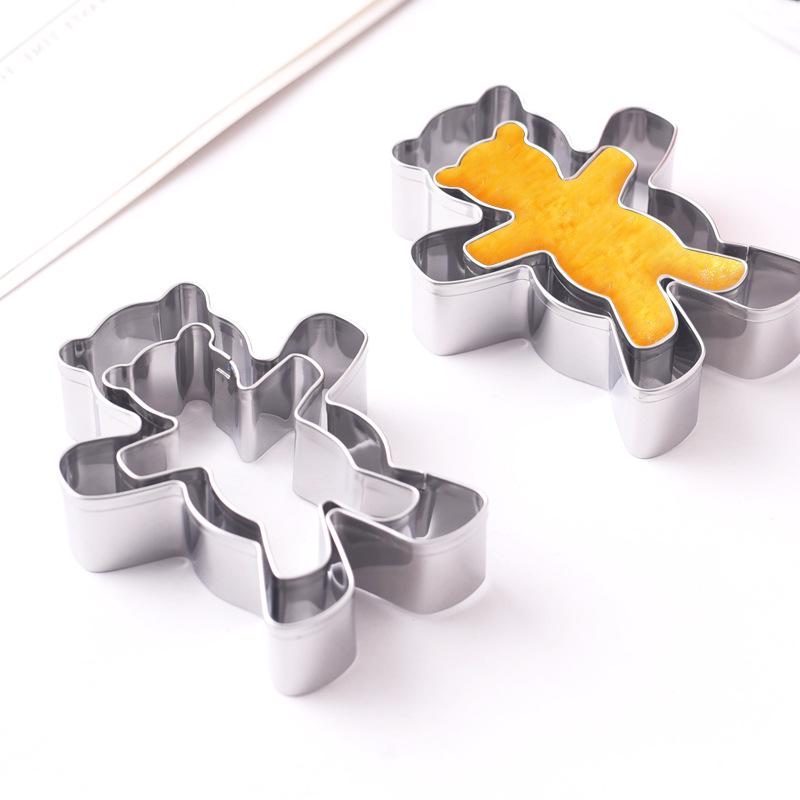 3D Teddy Bear Cookie Stamp & Cutter - DIY Christmas Baking Tool