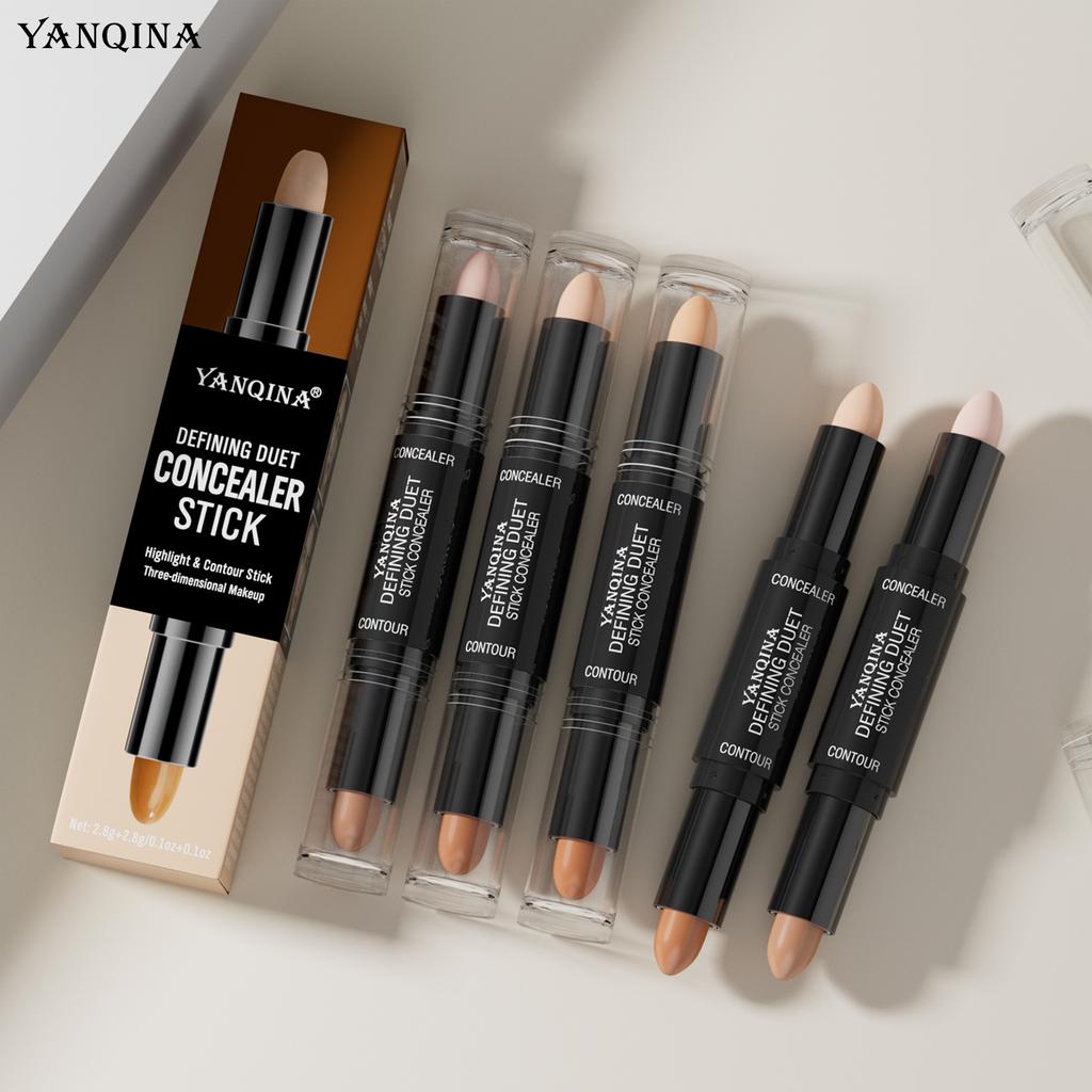 New Double-Ended Dual-Purpose Grooming Stick, Nose Shadow, Highlight And Brighten, Waterproof And Natural Three-Dimensional Concealer Pen