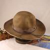 Wool Homburg Panama Hat Exotic Maillard for Women Men Photo Props Western for Men Women Unisex Wear Headwear