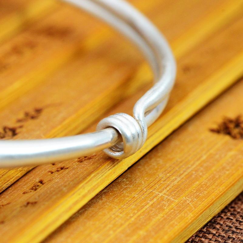 Zuyin 9999 Heart Classic Ten Thousand Character Push Pull Bracelet Women's Pure Silver Retro Fashion Ethnic Style Bracelet