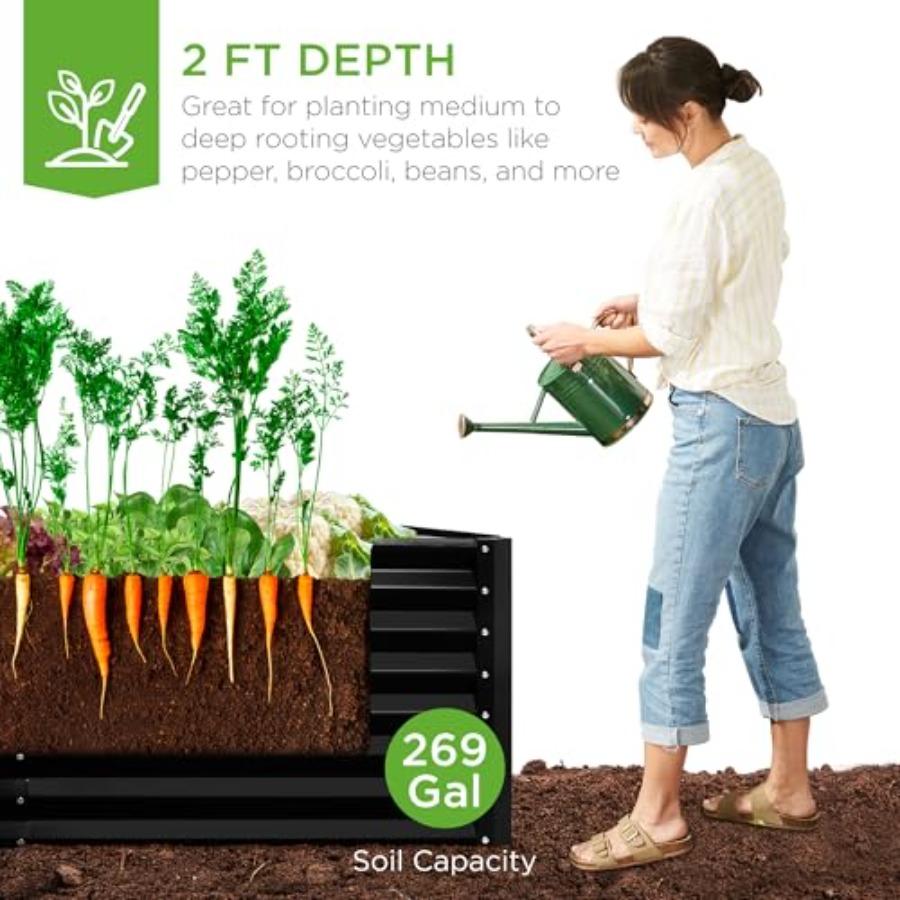 6x3x2ft Outdoor Metal Raised Garden Bed Deep Root Box Planter for Vegetables Flowers Herbs 269 Gallon Ccity 100 Non Toxic Mater