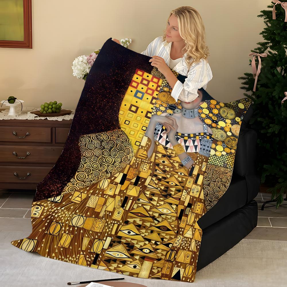 Künstler K-Klimt Flanell-Kuscheldecke, Weich Warm, Strapazierfähig & Waschbar süß Cool
