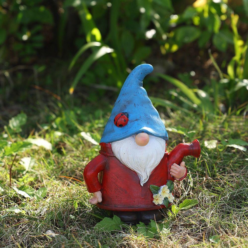 Resin Gnome Dwarf Flower Pot Cute Garden Elf Pot Figurine Hydroponic Flower Holder  Desktop