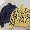 Women's Retro Leopard Knit Cardigan: Thick Leopard Coat for 2025 Autumn/Winter