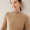 2024 Autumn/Winter Women's High Neck Cashmere Sweater - Thickened Korean-Style Cable Knit Pullover