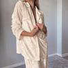 Herbst und Winter Gold Diamond Velvet Pyjamas Lange Ärmel und lange Hosen 2 Sätze von warmen verdickten Samt Loungewear Anzug