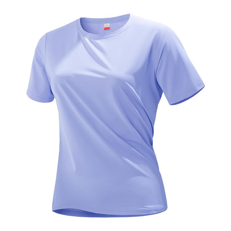T-shirt Ice Silk Outdoor Quick Drying Short Sleeved Women's Summer Lightweight Round Neck T-shirt