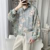 Trendy Men's Hong Kong Style Floral Long-Sleeve Shirt - Autumn Edition