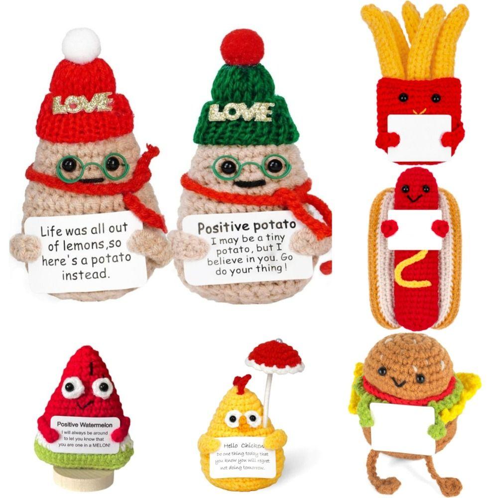 Creative Wool Knitting Doll Handmade Plush Doll Toys New Desktop Ornament for Gifts