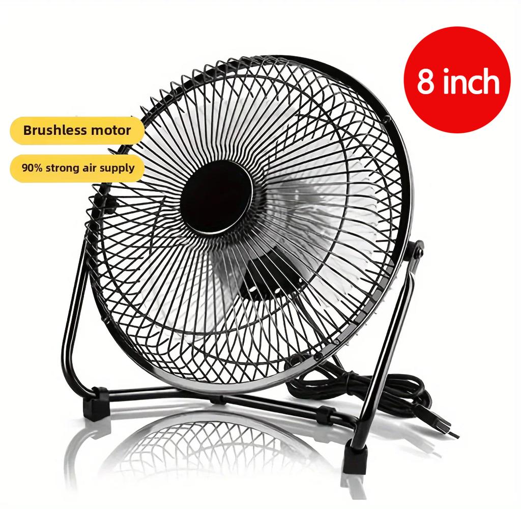 USB Powered Desktop Fan 4/6/8 Inch 2 Speed Adjustable 4 Blades 360° Rotation Portable Electric Fan for Home Office Computer