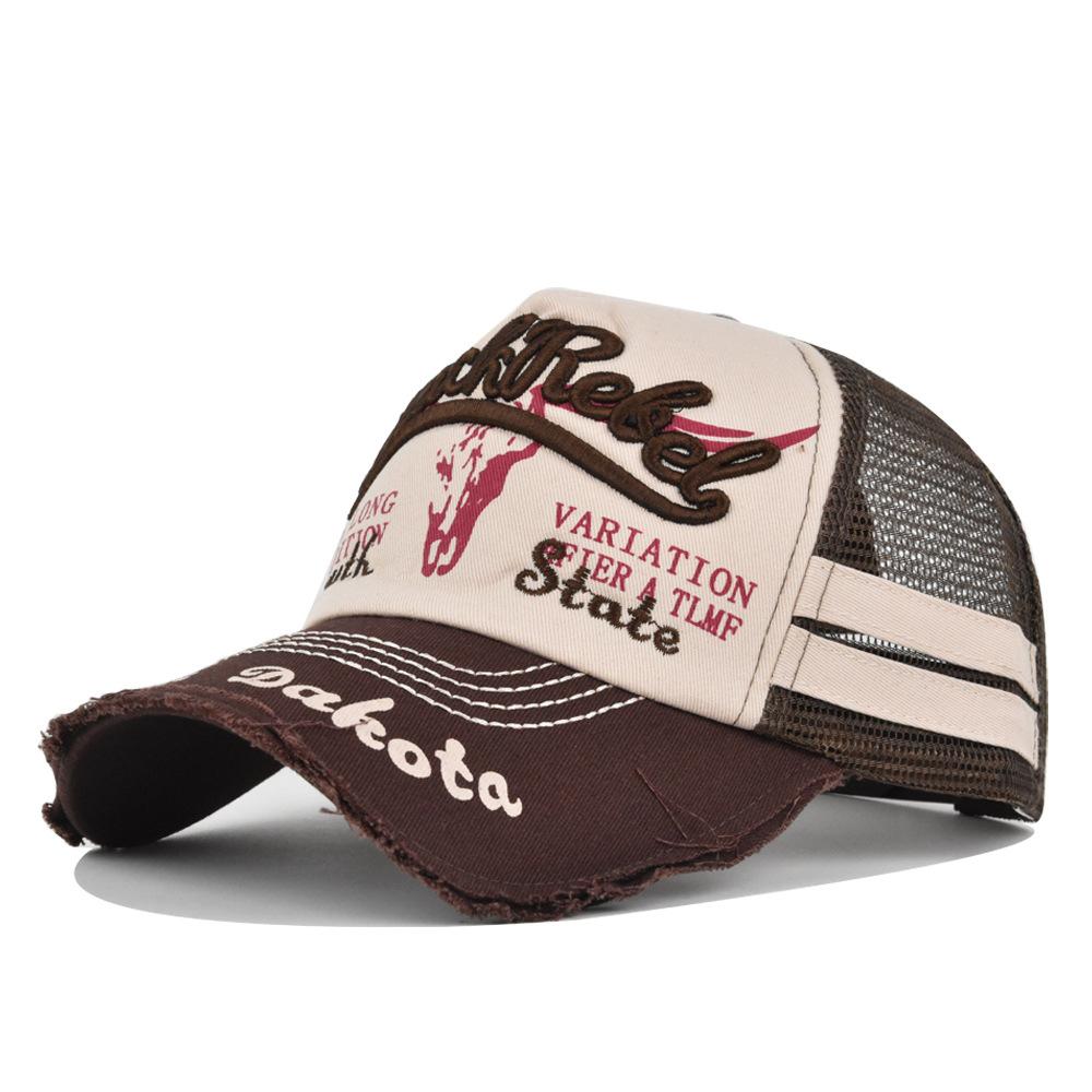 Kpop Fashion Streetwear Mesh Baseball Cap For Men Women High Quality Letter Embroidery Adjustable Washed Cotton Hip Hop Snap Hat
