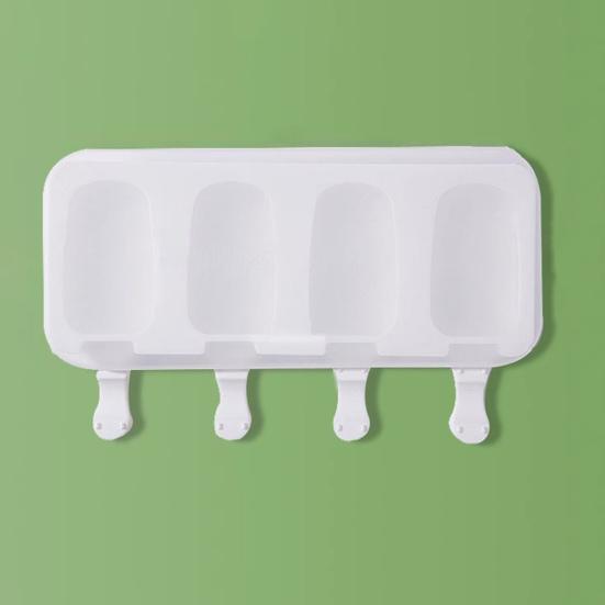 2 Sets Silicone Popsicle Molds Creative Ice Cream Mold 4 Cavities Ice Pop Mold