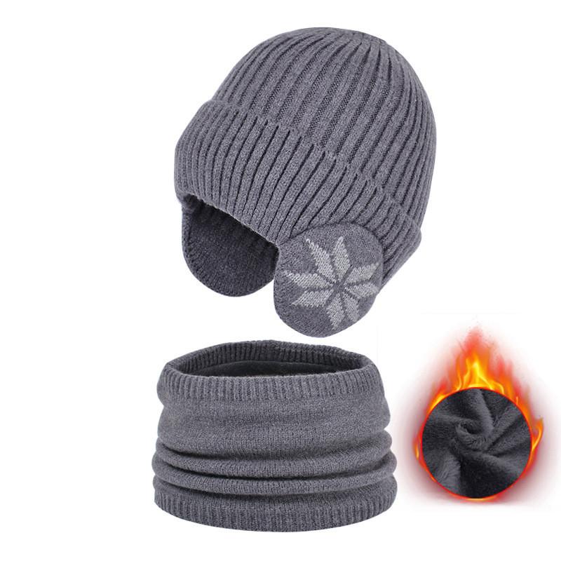 Winter Knit Hat And Neck Warmer Set With Windproof Ear Protection For Women And Men
