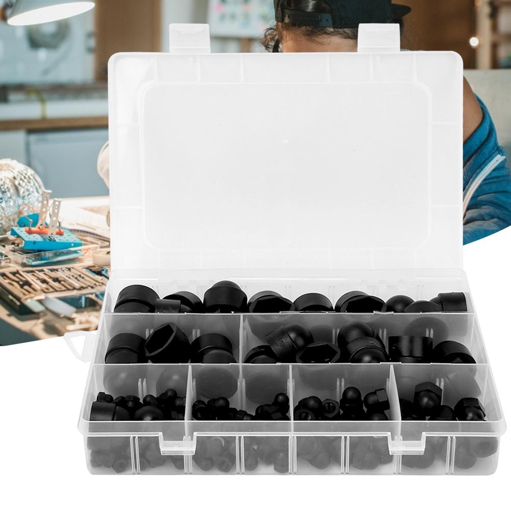 145 Stück Nylon Kunststoff Sechskantmutter Abdeckung Schrauben Schutzkappe M4 M5 M6 M8 M10 M12 Hardware Befestigungselemente
