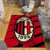 Schwarzer ACM Flanell Bedruckter Teppich, Heim Sofa Dekoration für Wohnzimmer & Schlafzimmer, Rutschfeste Spiel Flanell Bodenmatte für Spielzimmer