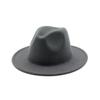 Men'S And Women'S Thermal Hats, Woolen Jazz Big-Brimmed Top Hats, British Retro Solid Color Light Board Felt Hats