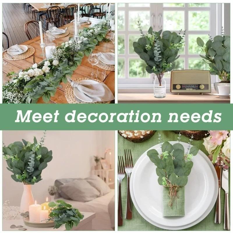 5/10Pcs Artificial Eucalyptus Leaves Stems Leaf Plant Fake Flowers for Home Decor Garden Wedding Decoration Bouquets Vase Floral