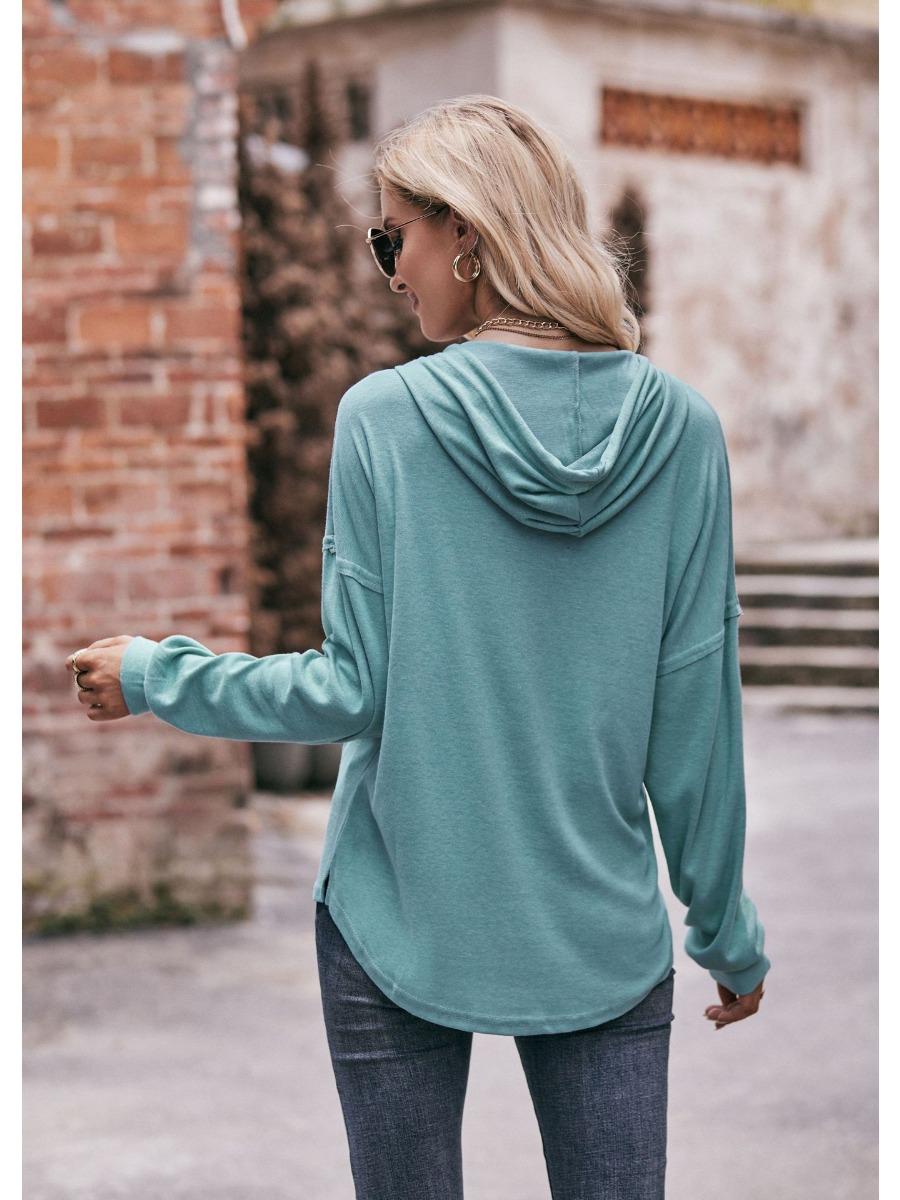 2024 Новые толстовки с капюшоном Осень-Зима Женские модные толстовки с пуговицами — фото 4