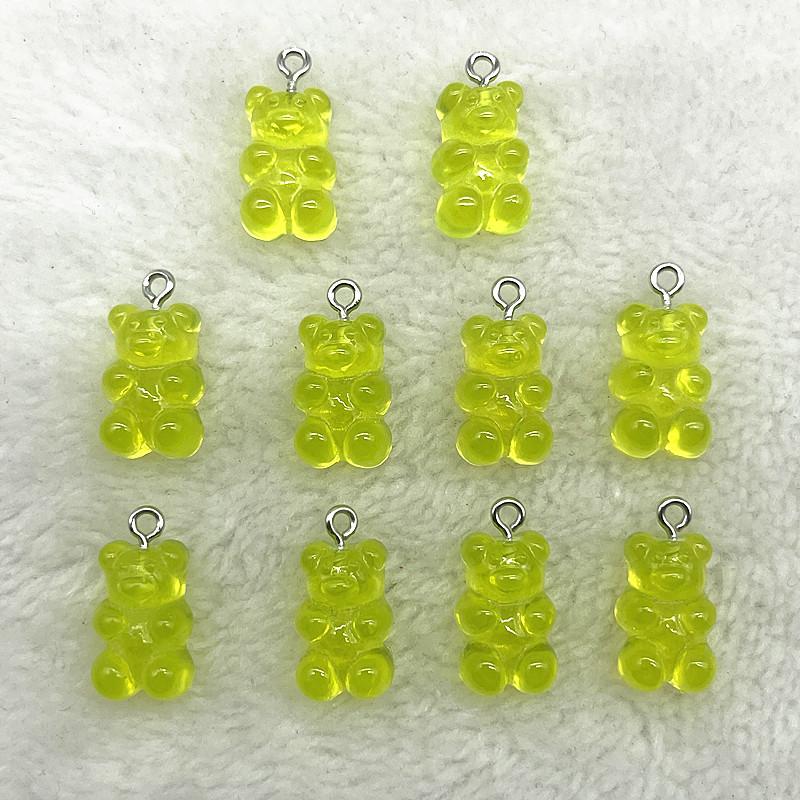 10 Stück Candy Bear Anhänger Charms für Halskette Armband Ohrringe Schmuckherstellung DIY Fundstücke Harzbären Weihnachten Basteln
