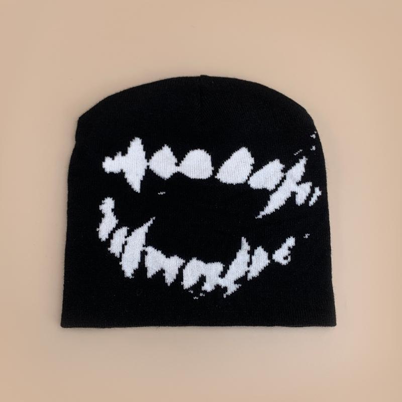 American Style Devil Hip Hop Knitted Hats Autumn And Winter New Unisex Funny Warm Personal Versatile Street Fashion Ins Beanies