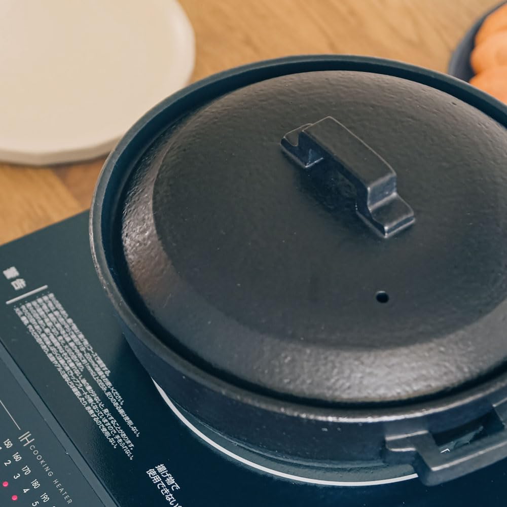 Banko Ware Earthenware Pot Haretoke Black 8 Made In Japan For People IH Compatible Open Flame Compatible Oven Compatible Microwave Compatible Deep