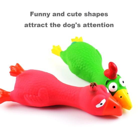 

Yousheng Latex Chicken Dog Toy with Sound Boredom Relief Teeth Cleaning Molar Toy Bite-Resistant Funny Squeaky Chicken Dog Chew Toy
