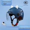 Certified Children's Cute Motorcycle and Electric Scooter Helmet - All-Season, Half Helmet for Summer Use