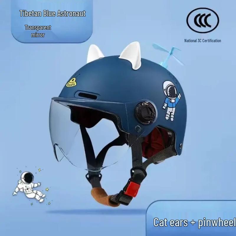 Certified Children's Cute Motorcycle and Electric Scooter Helmet - All-Season, Half Helmet for Summer Use