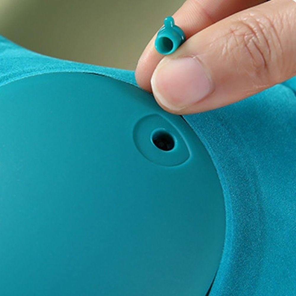 1Pcs Inflate Ring Press Inflateble Pillow U-Shape Neck Pillow  for Outdoor Traveling Car Airplane