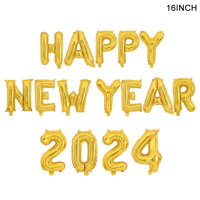 New Year 2024 Number Foil Balloons Happy New Year Eve Party Favors Supplies Garland Photo Props Christmas Decorations Navidad