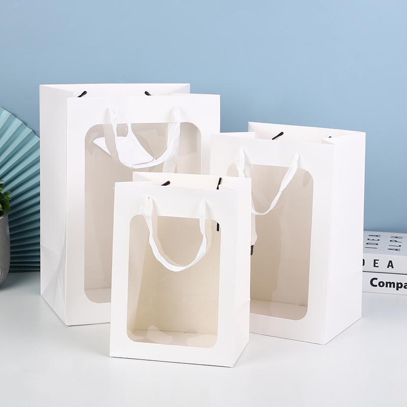 Transparent Window Tote Bag for Flowers & Dolls – Perfect for Qixi Festival & Mother's Day Gifts
