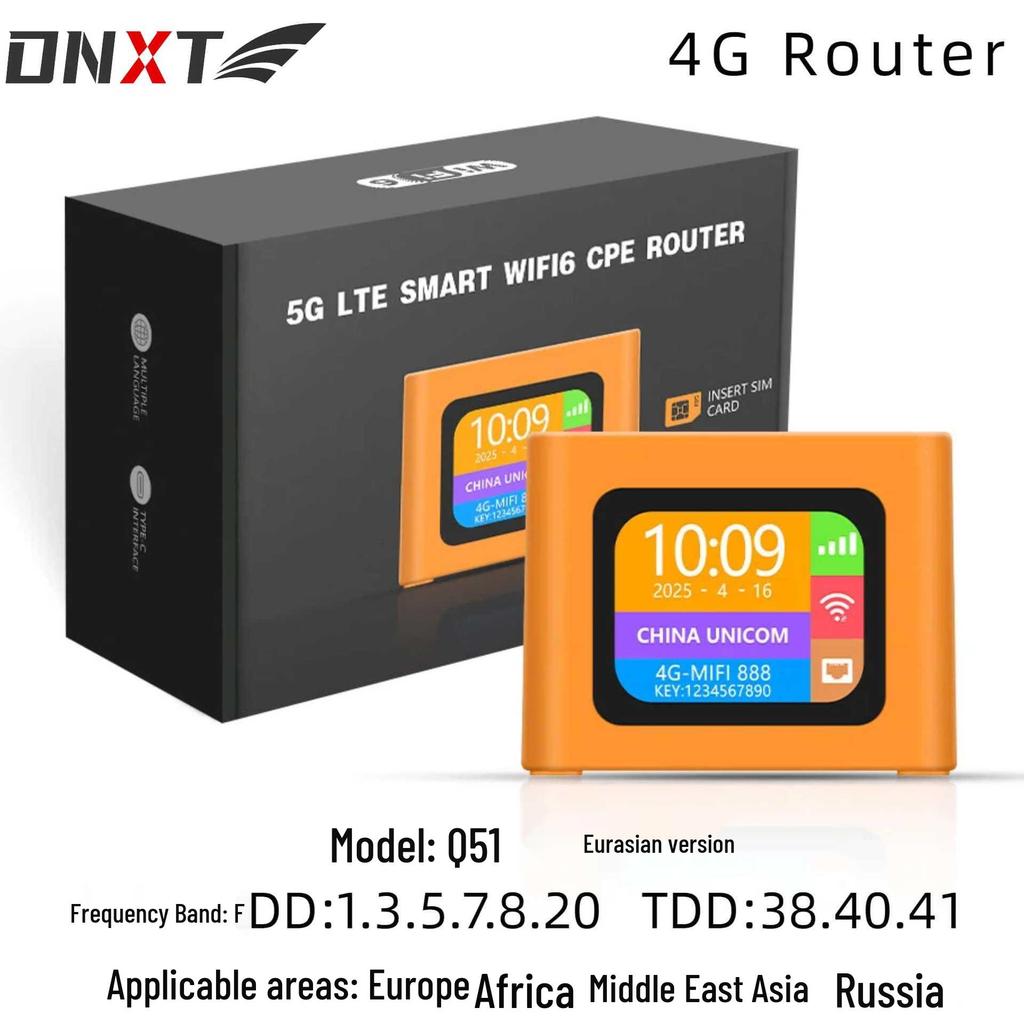 Mini Portable 4G WiFi6 Router with SIM Slot, RJ45 Port, and Optional Battery for Russia