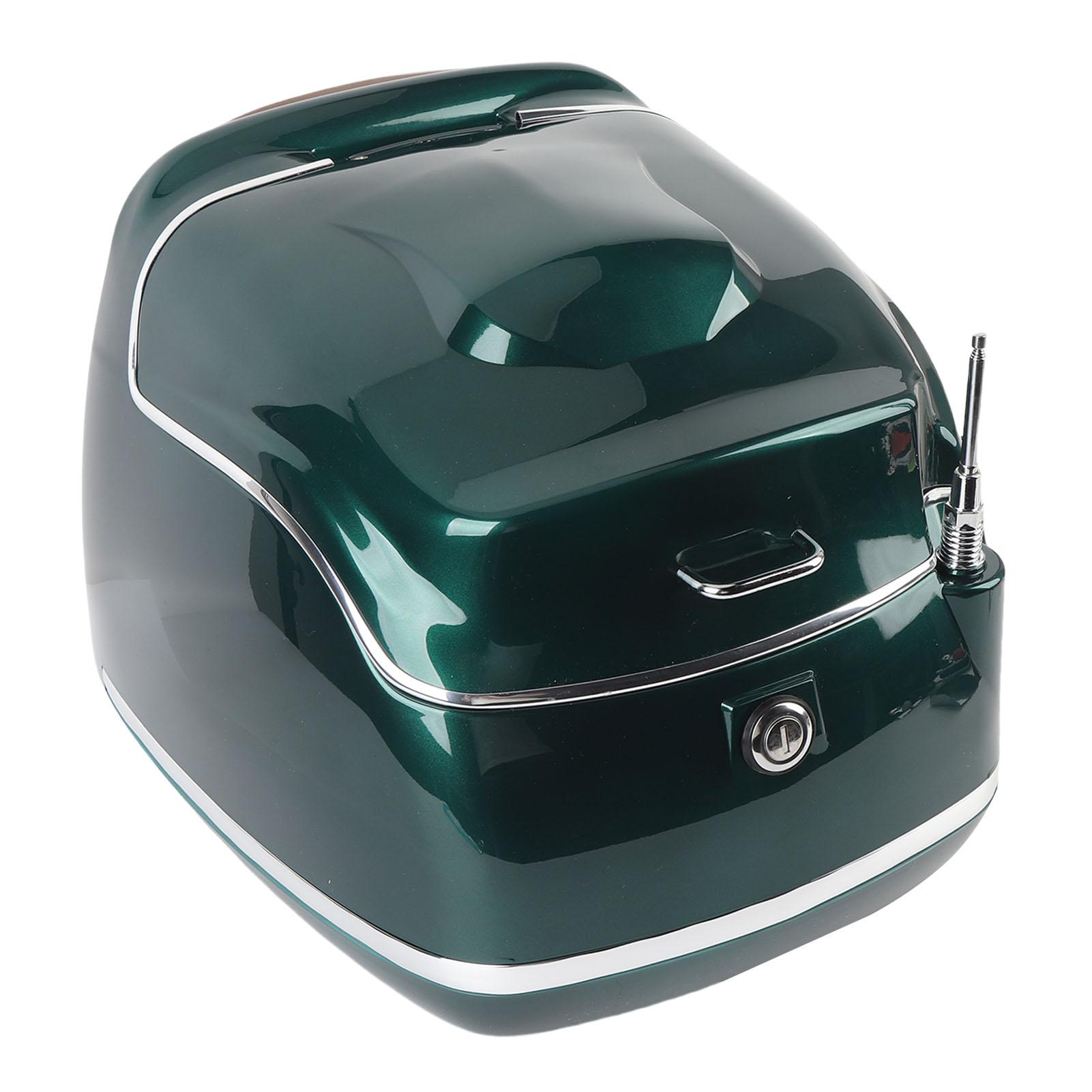 

38L Motorcycle Top Box Waterproofing Universal Fit with Key Lock Base Plate Motorcycle Luggage Trunk Tail Storage темно-зеленого
