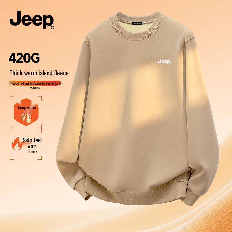 JEEP Men s Thermal Fleece Crew Neck Sweatshirt S