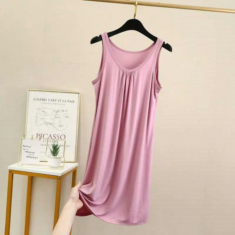 Customer ironing, summer women's new vest skirt, thin round neck sleeveless bottoming skirt, A-word dress, nightdress