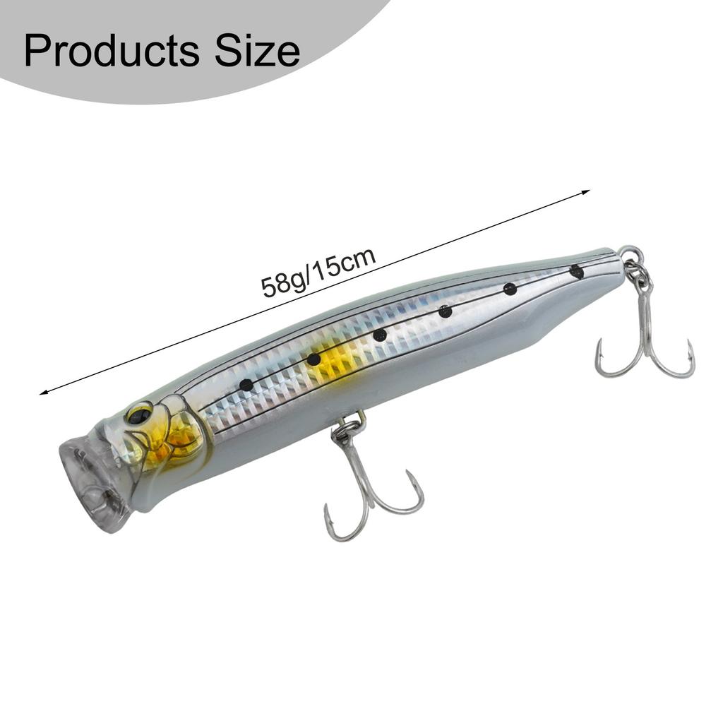 Stainless Steel Wire Floating Fishing Lure Tuna Popper Lure