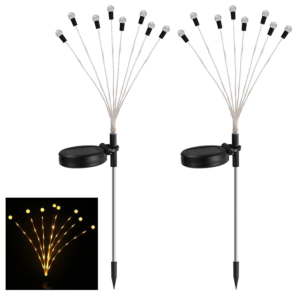 

2Pcs 8-Head Solar Powered Firefly Light 2 Modes Landscape Garden Lawn Decorative Ground Light A