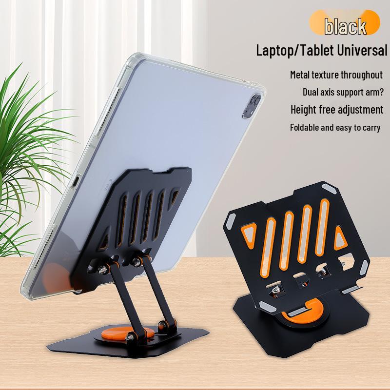 Foldable Metal Laptop & Tablet Stand with 360° Rotation and Double Rod Support