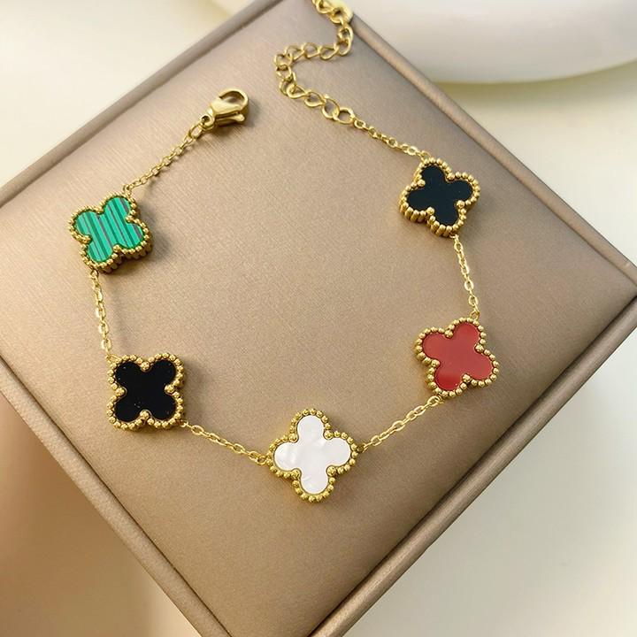 

Браслет «Счастливый четырехлистный клевер» - Красочный, Легкая роскошь, Ощущение высокого класса, Сочетается с ожерельем и серьгами