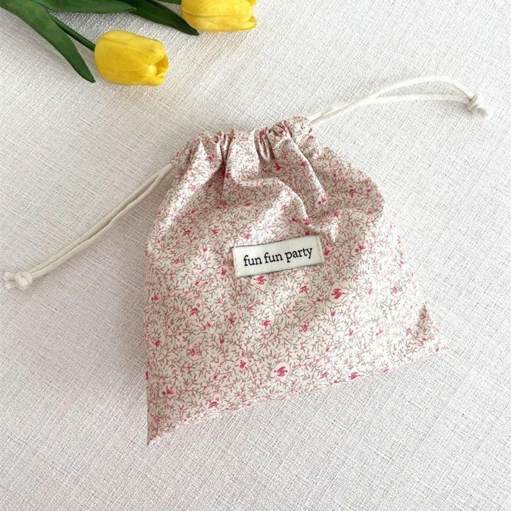Colorful Makeup Bag Mini Storage Pouch Creative Floral Drawstring Bag  Travel