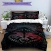 3pcs Anime Wolf Head Bedding Set - Includes One Quilt Cover and Two Pillowcases (No Core) - Perfect for Bedroom Decor, Festive Gifts, Polyester Fabric