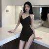 Internet-famous, sexy and hot girl, fashionable and interesting lingerie, halter skirt, slimming, split chain, hip-hugging dress set