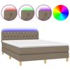 Exklusives Haus - Lattenrost mit LED-Matratze Taupe 140x190 cm Stoff