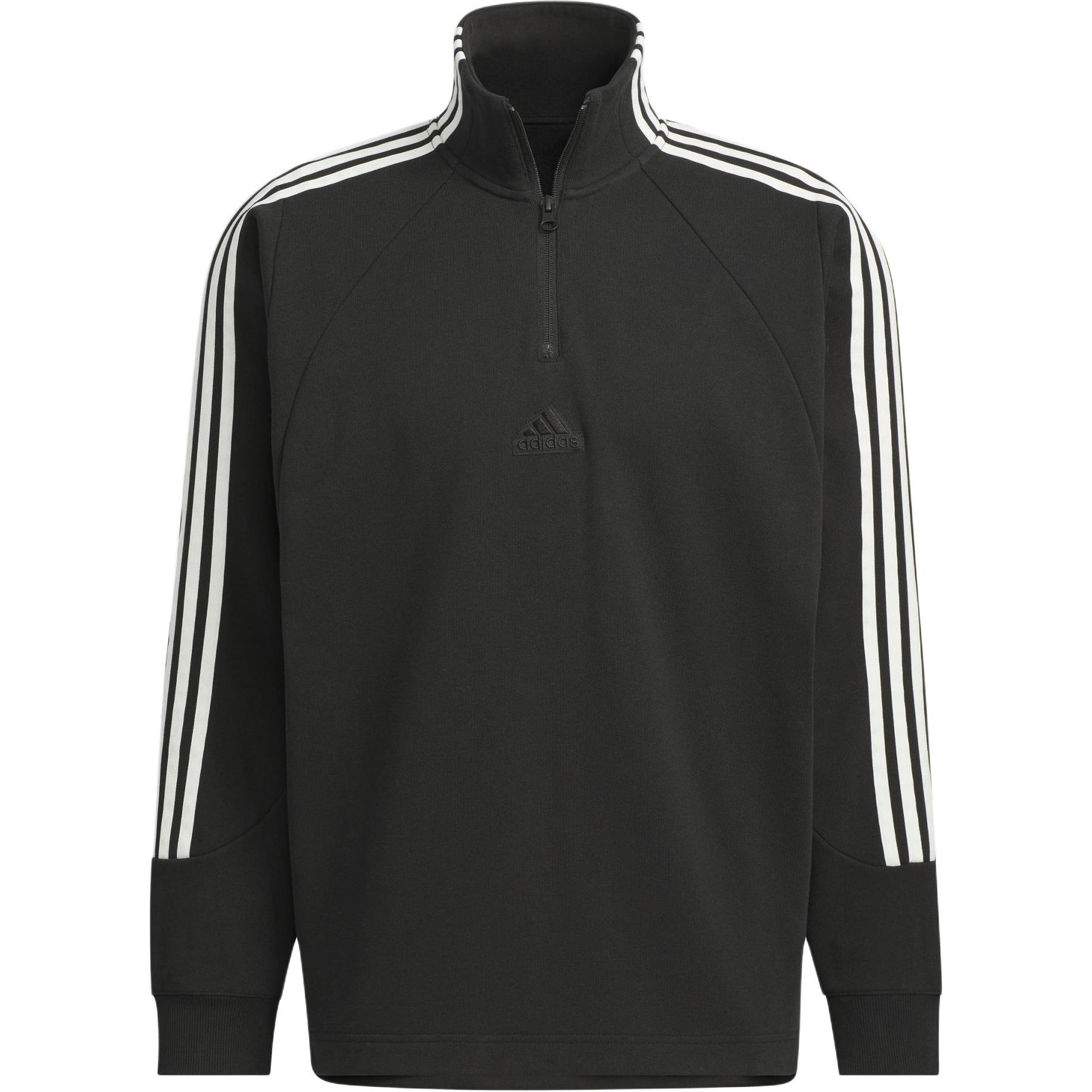 

Adidas FW24 Пуловер с лого серии на молнии до середины груди, Свободная толстовка с длинным рукавом, Унисекс, Черный JI6633 2XL