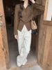Autumn/Winter Korean Corduroy Tie-Up Lapel Shirt for Women - Elegant, Slimming, Chic, and Versatile Top