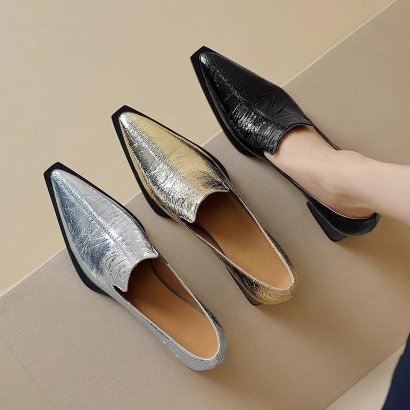 Fashion 2025 Sapatos Femininas Women Light Weight Square Heel European Stylish Elegant Black Shoes Lady Office Party Casual Shoes